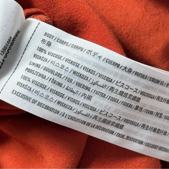 Abercrombie & Fitch Orange White Floral Short Sleeve Bow Front Romper XS Petite - Picture 8 of 8